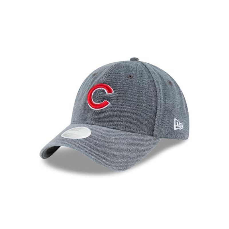 MLB Chicago Cubs Womens Faded Denim 9Twenty Adjustable (INM2283) - Grey New Era Caps